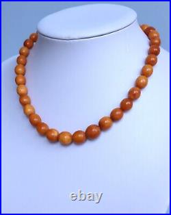 26gr Antique German Press Koningsberg Amber Beads Necklace Butterscotch