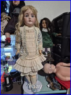 29 Antique Kestner 164 M 15¾ German Bisque Head Doll. Vintage blonde wig