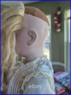 29 Antique Kestner 164 M 15¾ German Bisque Head Doll. Vintage blonde wig