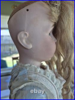 29 Antique Kestner 164 M 15¾ German Bisque Head Doll. Vintage blonde wig