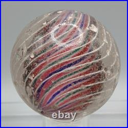 2.1 Antique German 3-Stage Caged Solid Core Swirl Marble-UV-Black Ribbon- #Q127