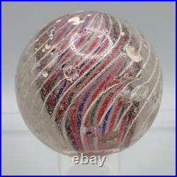 2.1 Antique German 3-Stage Caged Solid Core Swirl Marble-UV-Black Ribbon- #Q127