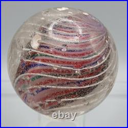 2.1 Antique German 3-Stage Caged Solid Core Swirl Marble-UV-Black Ribbon- #Q127