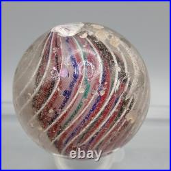 2.1 Antique German 3-Stage Caged Solid Core Swirl Marble-UV-Black Ribbon- #Q127