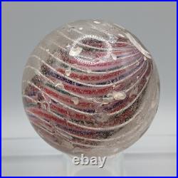 2.1 Antique German 3-Stage Caged Solid Core Swirl Marble-UV-Black Ribbon- #Q127