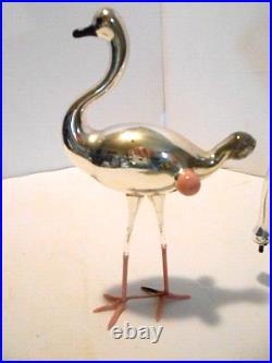 2 VINTAGE GermanyMercury Glass FLAMINGO Christmas Figures Bimini 2 VINTAGE GermanyMercury Glass FLAMINGO Christmas Figures Bimini