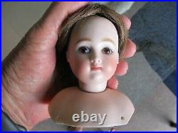 3 1/2 Tall Antique Closed Mouth Kestner Doll Head & Shoulder Plate