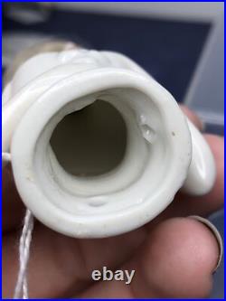 3.25 Antique German Bisque Half 1/2 Doll Lady With Vintage Wig CC