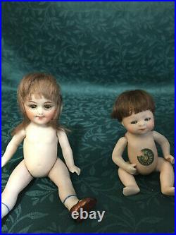 4 Antique Bisque Doll Lot German Grace S. Putnam 4 All Bisque Bye-Lo Baby + 3