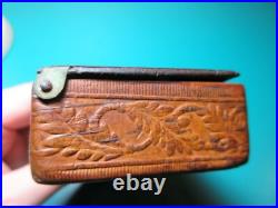 4 Antique German Birch Bark Snuff Box F. Schiller Portrait vintage RARE