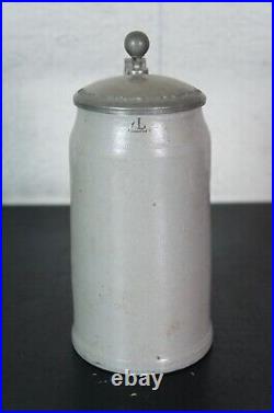 4 Antique & Vintage German Plain Lidded Ceramic Stoneware Beer Steins 6 to 10 4 Antique & Vintage German Plain Lidded Ceramic Stoneware Beer Steins 6 to 10