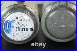 4 Antique & Vintage German Plain Lidded Ceramic Stoneware Beer Steins 6 to 10 4 Antique & Vintage German Plain Lidded Ceramic Stoneware Beer Steins 6 to 10