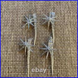 4 Antique Vintage German Wire Metal Tinsel Wrapped Christmas Tree StarvOrnaments