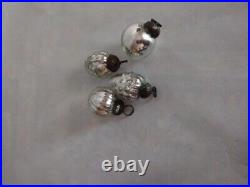 4 Vintage German Kugel Silver Filled Glass Grape Ball Christmas Ornaments 2