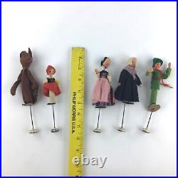 5 German BAPS Rod Puppets Lot Vintage Antique