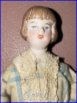 6 ANTIQUE German Bisque DOLLHOUSE DOLL with Org. Clothes 6 ANTIQUE German Bisque DOLLHOUSE DOLL with Org. Clothes