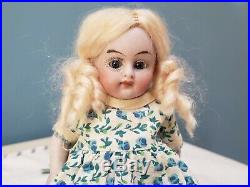 6 Antique German All Bisque Kestner 208 4 Doll Glass Eyes Mohair Wig Prize Baby