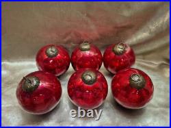 6 Vintage Antique Large German Kugel Crackle Glass Ornament Balls Christmas 6 Vintage Antique Large German Kugel Crackle Glass Ornament Balls Christmas