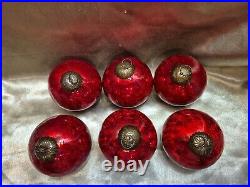 6 Vintage Antique Large German Kugel Crackle Glass Ornament Balls Christmas 6 Vintage Antique Large German Kugel Crackle Glass Ornament Balls Christmas