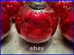 6 Vintage Antique Large German Kugel Crackle Glass Ornament Balls Christmas 6 Vintage Antique Large German Kugel Crackle Glass Ornament Balls Christmas