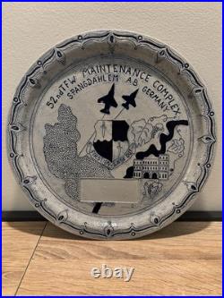 70s Antique German Salt-Glaze 10 Plate/Display 52d TFW Spangdahlem AB Military 70s Antique German Salt-Glaze 10 Plate/Display 52d TFW Spangdahlem AB Military