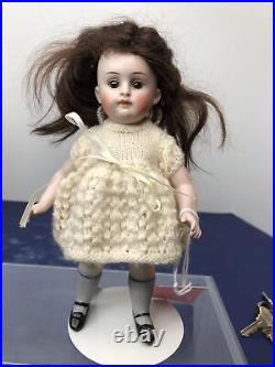 7 Antique German All Bisque Doll 208 BR Stationary Glass Eyes Jointed Limb CB 7 Antique German All Bisque Doll 208 BR Stationary Glass Eyes Jointed Limb CB