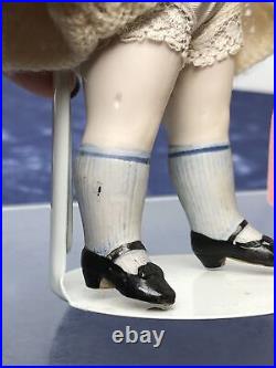 7 Antique German All Bisque Doll 208 BR Stationary Glass Eyes Jointed Limb CB 7 Antique German All Bisque Doll 208 BR Stationary Glass Eyes Jointed Limb CB