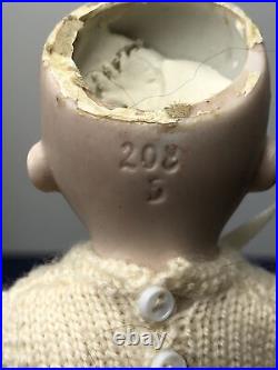 7 Antique German All Bisque Doll 208 BR Stationary Glass Eyes Jointed Limb CB 7 Antique German All Bisque Doll 208 BR Stationary Glass Eyes Jointed Limb CB