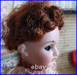 7 Antique German Bisque Head Doll With Trunk & Wardrobe