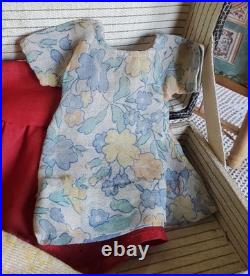 7 Antique German Bisque Head Doll With Trunk & Wardrobe