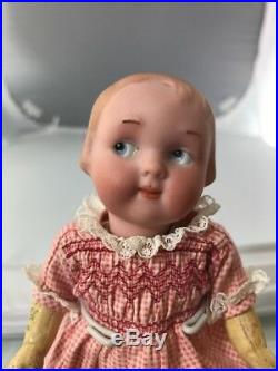 7 Antique German Bisque Head Googly Doll AM 210! Rare Intaglio Eyes