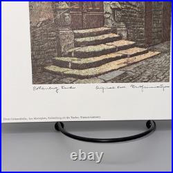 7 Ernst Geissendorfer Original Etchings Rothenburg Germany Hand Colored 7x9