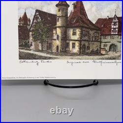 7 Ernst Geissendorfer Original Etchings Rothenburg Germany Hand Colored 7x9