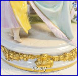 #7 Figurine Antique German Large Oval Base 6 Tall 4 Children at the Table