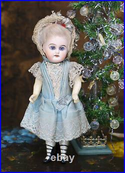 8 (20cm) Antique German Mignonette doll marked E. F. In Original Costume