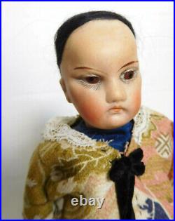 8.5 German Bisque Oriental Chinese Man Boy with Closed Mouth All Original