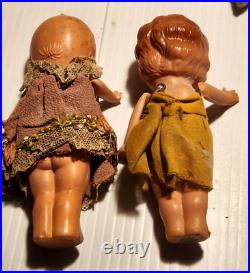 8 Antique Doll Figures, Shoes & Clothes 6 Bisque & 2 Plastic German & Japan Made