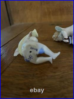8 PIECE ANTIQUE CHERUB ANGEL BAND MUSICIAN Kister Scheib 19thC GERMAN PORCELAIN