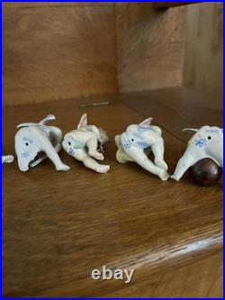 8 PIECE ANTIQUE CHERUB ANGEL BAND MUSICIAN Kister Scheib 19thC GERMAN PORCELAIN