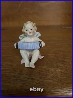 8 PIECE ANTIQUE CHERUB ANGEL BAND MUSICIAN Kister Scheib 19thC GERMAN PORCELAIN