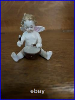 8 PIECE ANTIQUE CHERUB ANGEL BAND MUSICIAN Kister Scheib 19thC GERMAN PORCELAIN 8 PIECE ANTIQUE CHERUB ANGEL BAND MUSICIAN Kister Scheib 19thC GERMAN PORCELAIN