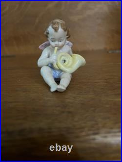 8 PIECE ANTIQUE CHERUB ANGEL BAND MUSICIAN Kister Scheib 19thC GERMAN PORCELAIN