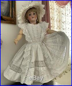 AMAZING 1800's ANTIQUE Embroidery Child Dress For Large Jumeau, Bru, German Doll