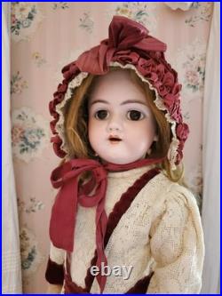 ANTIQUE 24 German Bisque HEINRICH HANDWERCK 109-13 DOLL Mama Body Almond Eyes