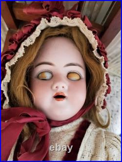 ANTIQUE 24 German Bisque HEINRICH HANDWERCK 109-13 DOLL Mama Body Almond Eyes