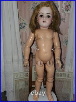 ANTIQUE 24 German Bisque HEINRICH HANDWERCK 109-13 DOLL Mama Body Almond Eyes