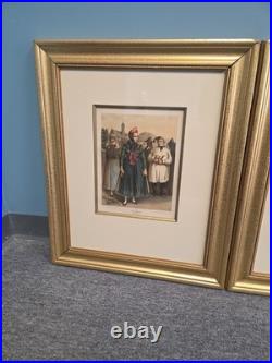 ANTIQUE ALBERT KRETSCHMER GERMAN COSTUME CHROMOLITHOGRAPHS 3 MATCHED c 1870-1885