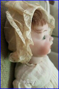 ANTIQUE BISQUE Character Baby Doll HERTEL SCHWAB 152-6. 15 Inches. Bent Limb