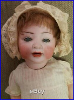ANTIQUE BISQUE Character Baby Doll HERTEL SCHWAB 152-6. 15 Inches. Bent Limb