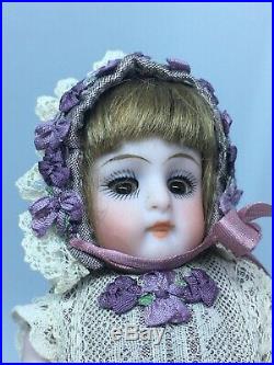 ANTIQUE GERMAN ALL BISQUE Fully Jointed Mignonette BAHR & PROSCHILD DOLL 5